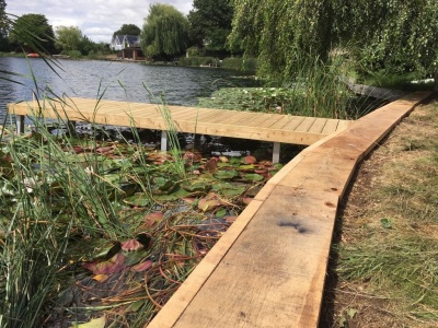 Bespoke jetty with oak cladding